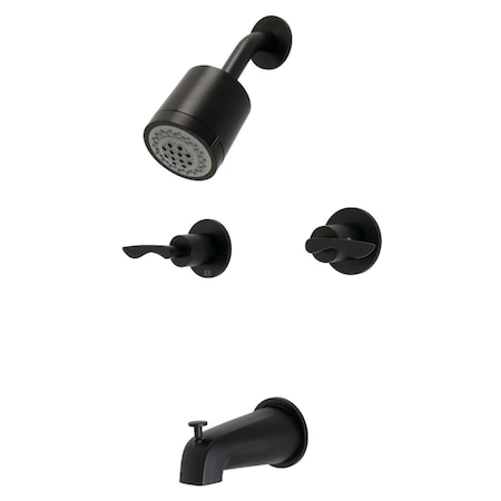 Kingston Brass KBX8140SVL Two-Handle Tub and Shower Faucet, Matte Black KBX8140SVL